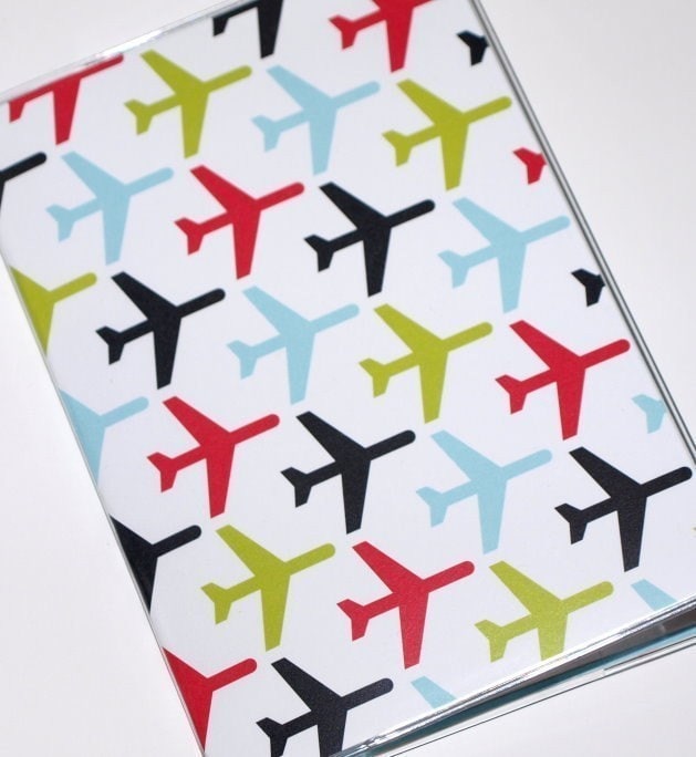 Neuer Passhalter Brieftasche Reiseetui Vinyl Schutz - Retro Flugzeuge von owlsay