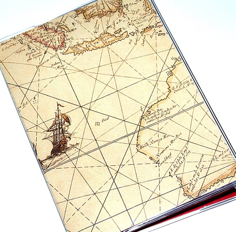 Neue Passhülle Aus Vinyl Für Den Reisepass - Vintage Map von owlsay