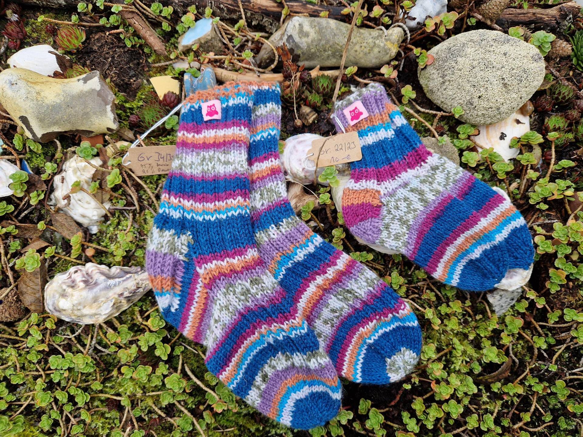 Handgestrickte Socken Für Kinder 34/35 Und 22/23 von owlsocksandmore
