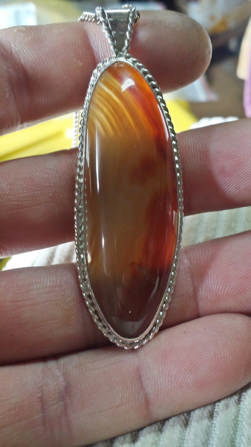 Achat-Creek Gebänderte Achat Anhänger 55x19x8mm Achat-Creek Gebänderte Achat Anhänger 55x19x8mm von ownanopal