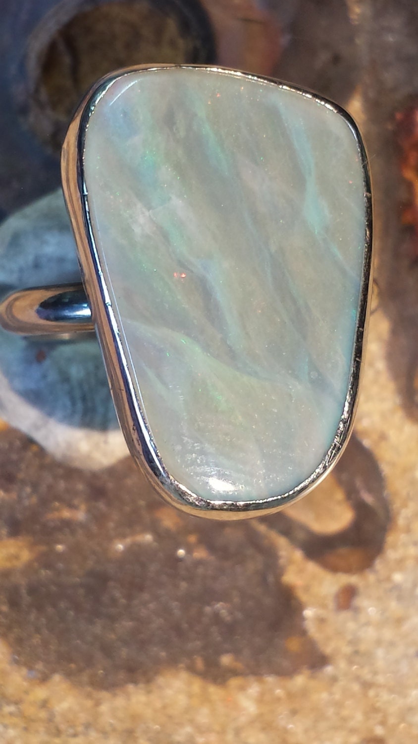Mintabie Opal Ring in Sterling Und Feinsilber Mintabie Opal Ring in Sterling Und Feinsilber von ownanopal