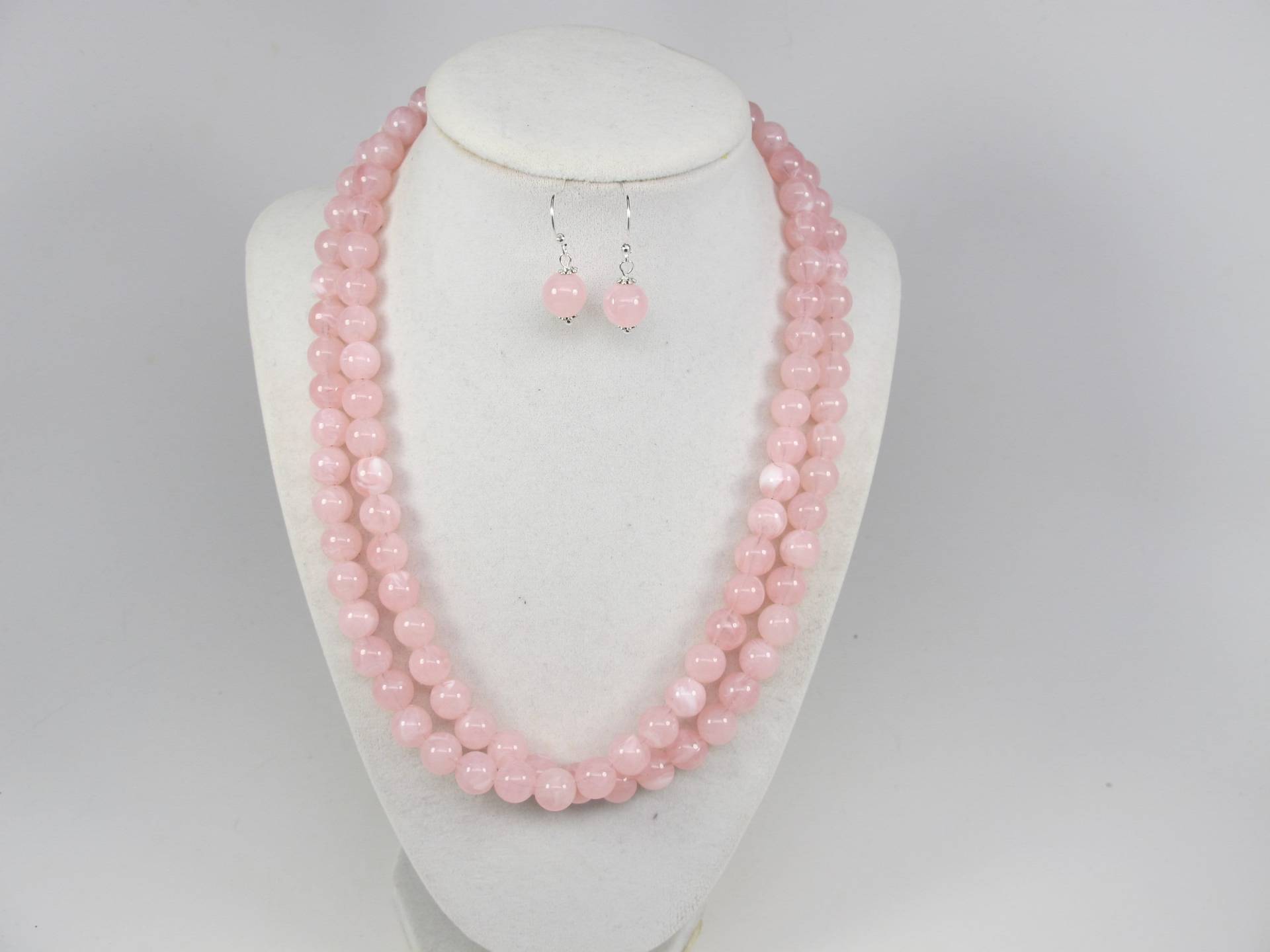 Chunky Rosa Halskette, Multi Strang Anweisung Halskette Perlen Schmuck, Verkaufsschlager, Doppelsträngige Chunky Rosa Halskette, Multi Strang Anweisung Halskette Perlen Schmuck, Verkaufsschlager, Doppelsträngige von oxanajewelrydesign