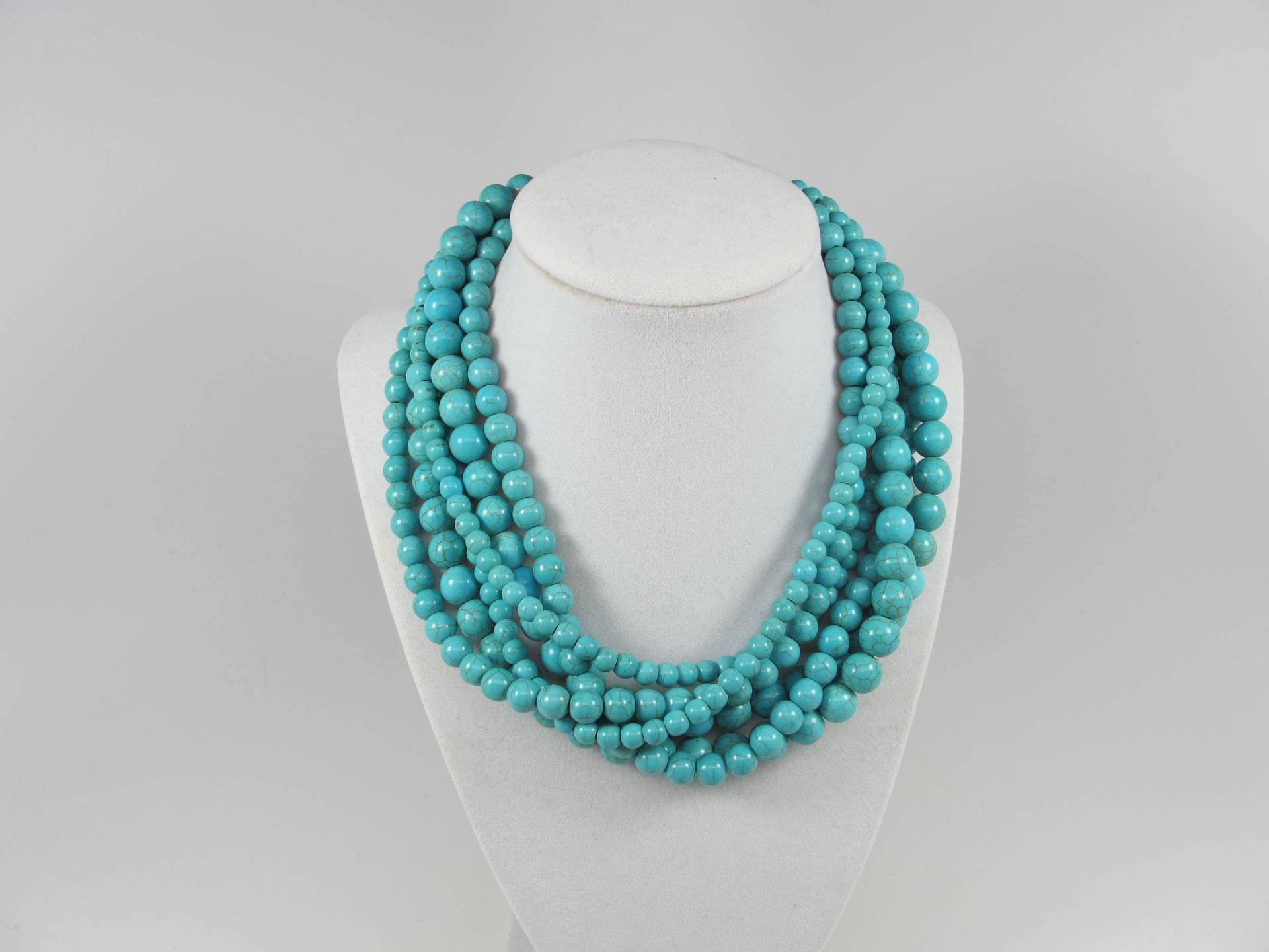 Türkis Halskette, Dicke Silberfarbene Steine, Farbene Schmuck Türkis Halskette, Dicke Silberfarbene Steine, Farbene Schmuck von oxanajewelrydesign