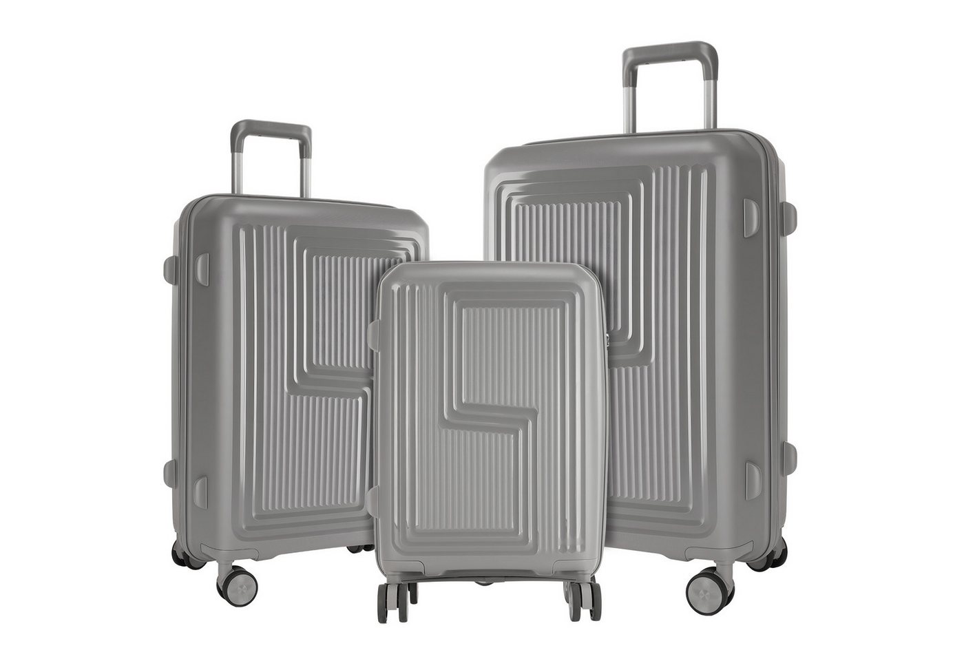 oyajia Kofferset Hartschalen Kofferset 3-teilig 20/24/28 Zoll, robustes PP Material, (Leichtes Trolley Set mit 4 Doppelrollen und Zahlenschloss, Grau, 3 tlg., Reisekoffer Set mit Stabilem Eisen-Teleskopgriff, Stoßfest & Langlebig), Platzsparend stapelbar, mit Innenfutter aus 210D Oxford-Stoff oyajia Kofferset Hartschalen Kofferset 3-teilig 20/24/28 Zoll, robustes PP Material, (Leichtes Trolley Set mit 4 Doppelrollen und Zahlenschloss, Grau, 3 tlg., Reisekoffer Set mit Stabilem Eisen-Teleskopgriff, Stoßfest & Langlebig), Platzsparend stapelbar, mit Innenfutter aus 210D Oxford-Stoff von oyajia