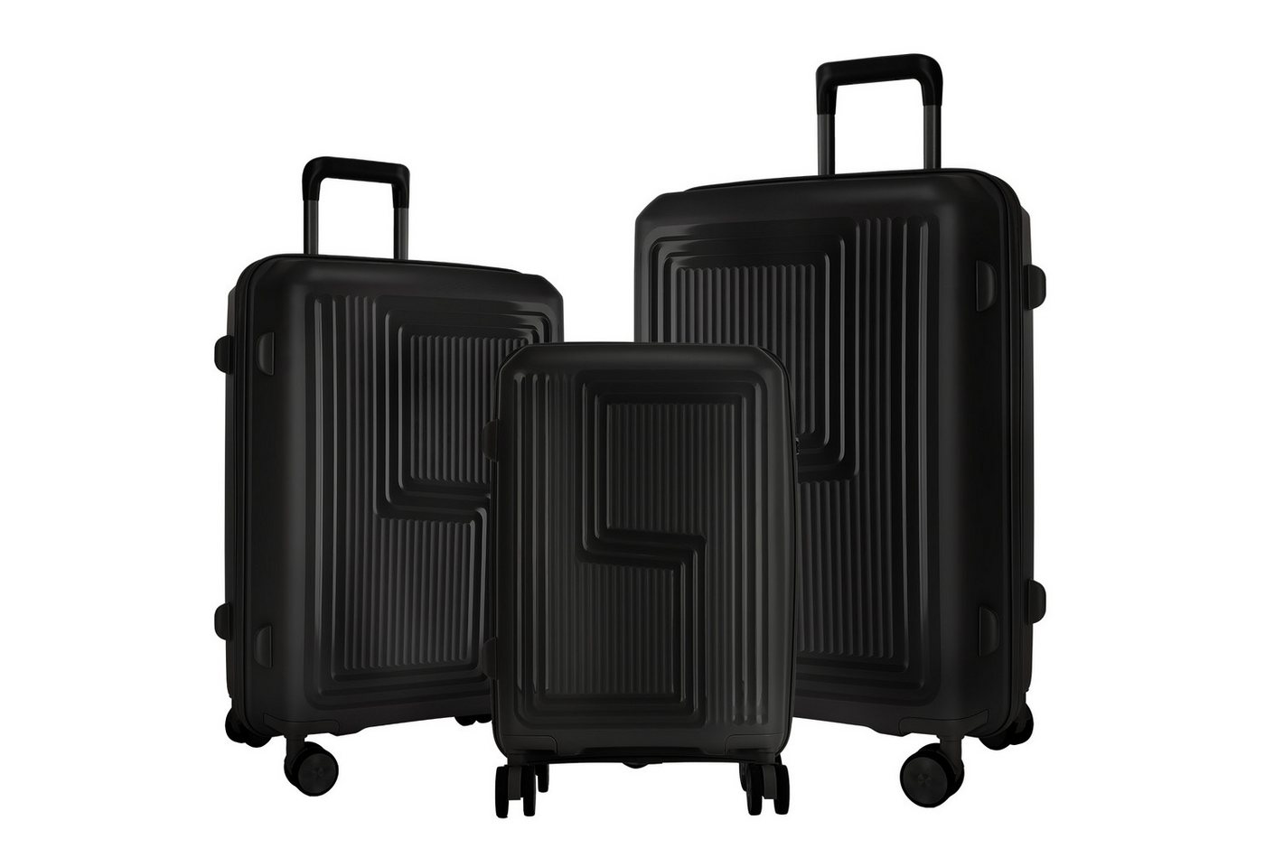 oyajia Kofferset Hartschalen Kofferset 3-teilig 20/24/28 Zoll, robustes PP Material, (Leichtes Trolley Set mit 4 Doppelrollen und Zahlenschloss, Schwarz, 3 tlg., Reisekoffer Set mit Stabilem Eisen-Teleskopgriff, Stoßfest & Langlebig), Platzsparend stapelbar, mit Innenfutter aus 210D Oxford-Stoff oyajia Kofferset Hartschalen Kofferset 3-teilig 20/24/28 Zoll, robustes PP Material, (Leichtes Trolley Set mit 4 Doppelrollen und Zahlenschloss, Schwarz, 3 tlg., Reisekoffer Set mit Stabilem Eisen-Teleskopgriff, Stoßfest & Langlebig), Platzsparend stapelbar, mit Innenfutter aus 210D Oxford-Stoff von oyajia