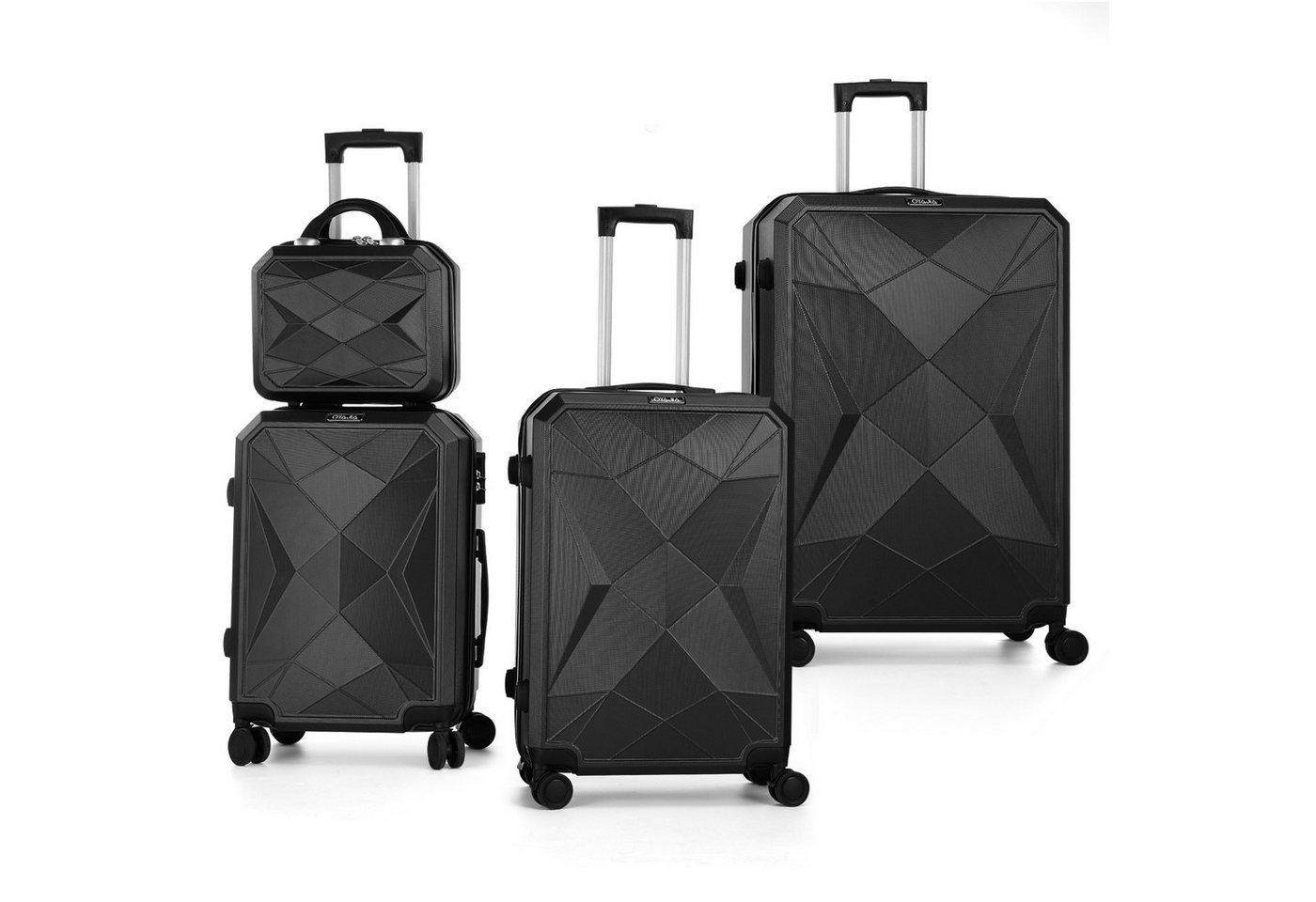 oyajia Kofferset Kofferset 4-teilig mit Handwaage aus Robustem ABS, 12/20/24/28 Zoll, (Leichtes Trolley Set mit 360° Doppelrollen & Zahlenschloss, 4 tlg., Reisekoffer Set mit Stabilem Teleskopgriff, Kratzfest & Stoßresistent), Innenfutter aus 210D Stoff, ideal für Reisen, Urlaub & Familie oyajia Kofferset Kofferset 4-teilig mit Handwaage aus Robustem ABS, 12/20/24/28 Zoll, (Leichtes Trolley Set mit 360° Doppelrollen & Zahlenschloss, 4 tlg., Reisekoffer Set mit Stabilem Teleskopgriff, Kratzfest & Stoßresistent), Innenfutter aus 210D Stoff, ideal für Reisen, Urlaub & Familie von oyajia