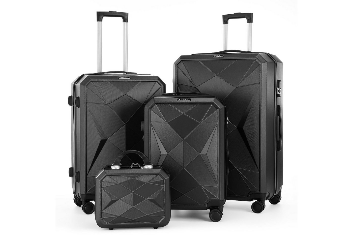 oyajia Kofferset Kofferset 4-teilig mit Handwaage aus Robustem ABS, 12/20/24/28 Zoll, (Leichtes Trolley Set mit 360° Doppelrollen & Zahlenschloss, 4 tlg., Reisekoffer Set mit Stabilem Teleskopgriff, Kratzfest & Stoßresistent), Innenfutter aus 210D Stoff, ideal für Reisen, Urlaub & Familie oyajia Kofferset Kofferset 4-teilig mit Handwaage aus Robustem ABS, 12/20/24/28 Zoll, (Leichtes Trolley Set mit 360° Doppelrollen & Zahlenschloss, 4 tlg., Reisekoffer Set mit Stabilem Teleskopgriff, Kratzfest & Stoßresistent), Innenfutter aus 210D Stoff, ideal für Reisen, Urlaub & Familie von oyajia
