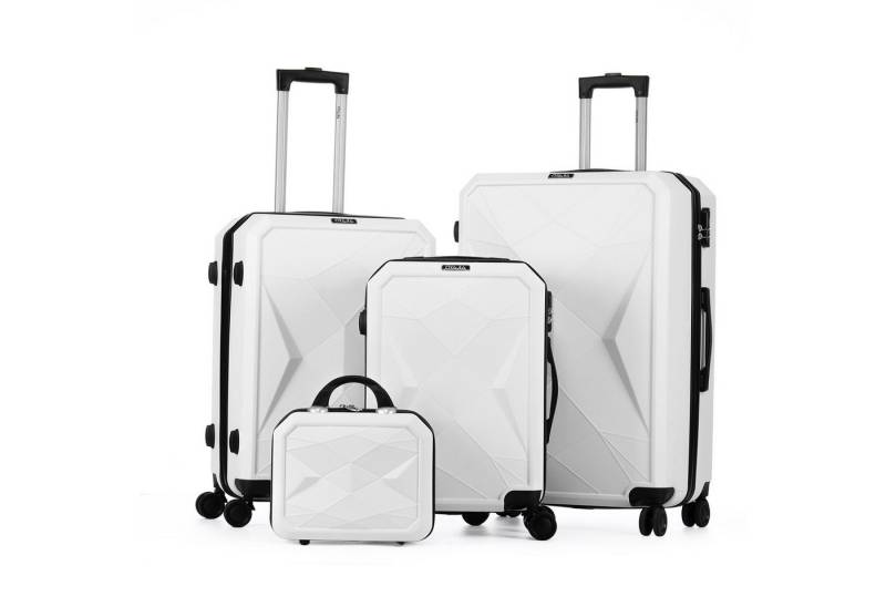 oyajia Kofferset Kofferset 4-teilig mit Handwaage aus Robustem ABS, 12/20/24/28 Zoll, (Leichtes Trolley Set mit 360° Doppelrollen & Zahlenschloss, 4 tlg., Reisekoffer Set mit Stabilem Teleskopgriff, Kratzfest & Stoßresistent), Innenfutter aus 210D Stoff, ideal für Reisen, Urlaub & Familie von oyajia