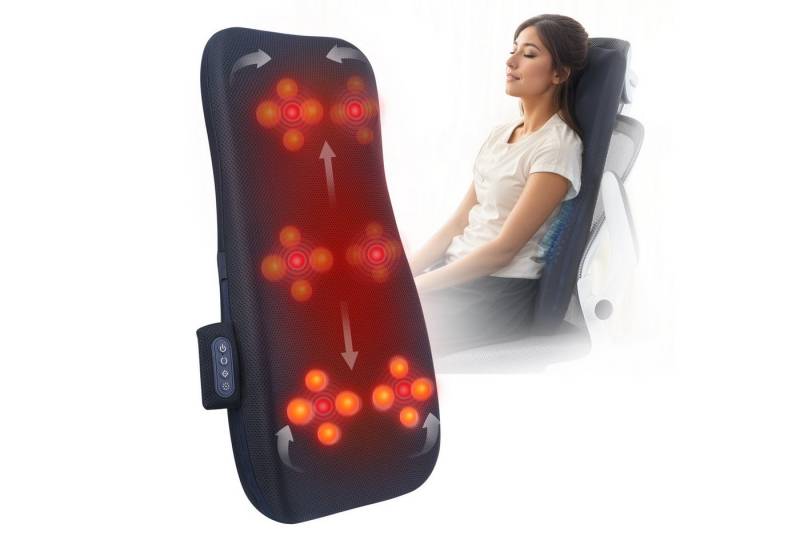 oyajia Massagegerät 4D Shiatsu Rückenmassagegerät mit Wärme, Massagekissen für Schulter von oyajia