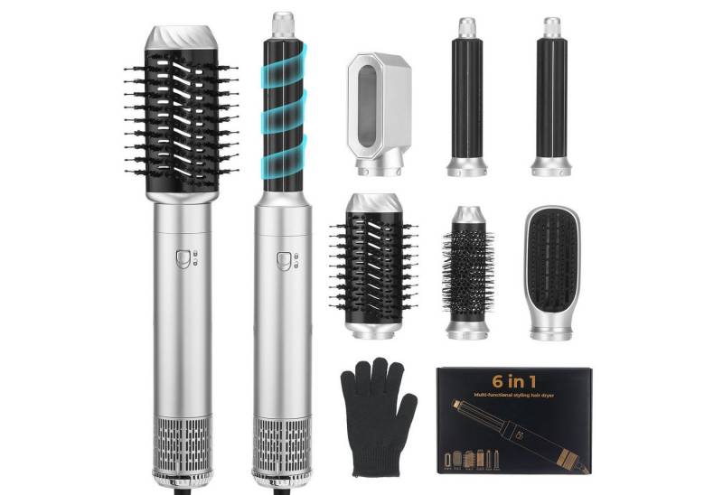 oyajia Multihaarstyler 6-in-1 Heißluftstyler mit Locken-, Glätt-, Föhn- & Volumenfunktion, 6-in-1 Stylingtool mit 3 Temperaturen, 3 Windstufen und Aufsätzen oyajia Multihaarstyler 6-in-1 Heißluftstyler mit Locken-, Glätt-, Föhn- & Volumenfunktion, 6-in-1 Stylingtool mit 3 Temperaturen, 3 Windstufen und Aufsätzen von oyajia