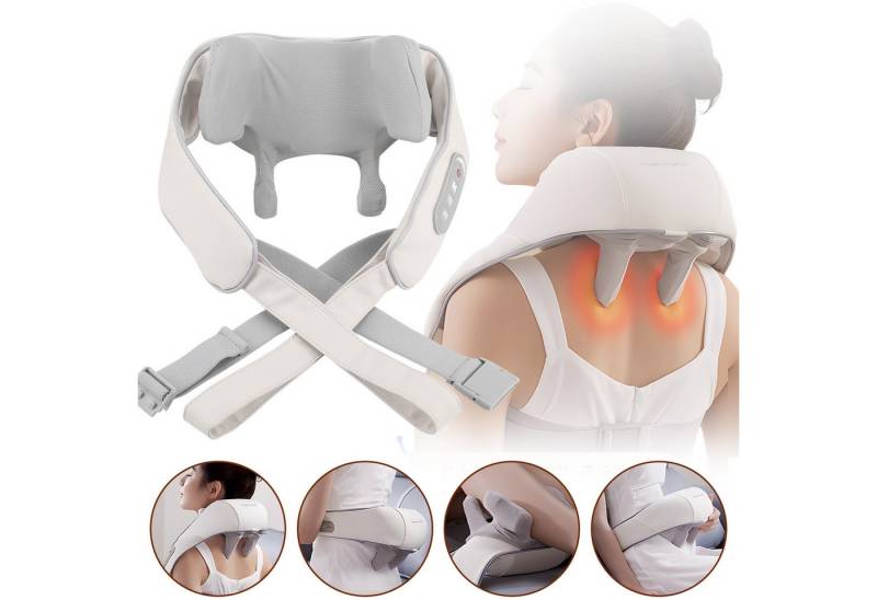 oyajia Shiatsu-Massagekissen Akupressur-Massagegerät mit Heizfunktion, Schultermassage, Fernbedienung, Heizung, manuell, Multi-Speed, Wärmeregulierung von oyajia