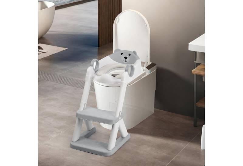 oyajia Toilettentrainer Höhenverstellbarer, WC Sitz Baby Treppe Töpfchen Toilettensitz Kinder, Kleinkinder,rutschfeste,sichere Polster,höhenverstellbare Beine von oyajia