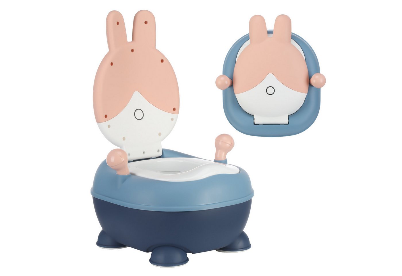 oyajia Toilettentrainer Kindertoilette Babytöpfchen im Kaninchen-Design, seitliche Griffe, (Töpfchentraining für Babys - mit abnehmbarem Topf), abnehmbarer Toilettensitz, Meine kleine Toilette, ab 1 Jahr von oyajia