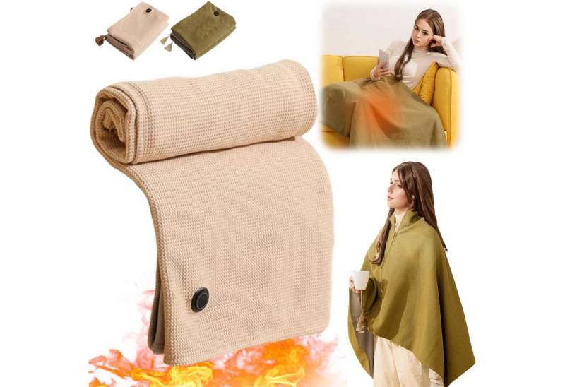 oyajia Wärmeunterbett Elektrisch beheizbarer Umhang mit USB-Line, Fleece, tragbare Heizdecke, 145 x 85 cm Komfortable Heizdecke für Zuhause, Büro, Outdoor, Reisen von oyajia