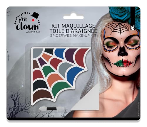 Kit de Maquillage de Vampire - Gris - Halloween Make-up Set - Erwachsene - Make-up - Gesichtsbemalung - Abwaschbar - Ungiftig - Verkleidung - Cosplay (Spinnennetz) von p'tit clown