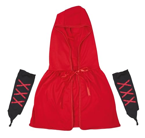 P'tit Clown Damen Rotkäppchen-Set – Erwachsene – Einheitsgröße Umhang, rot, One Size von p'tit clown