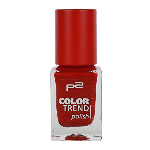 P2 Color Trend Nail Polish Nr. 030 red satin Inhalt: 10ml - Nagellack für luxuriösen Satin-Effekt auf dem Nagel. von p2 cosmetics
