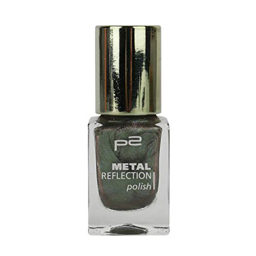 P2 Metal Reflection Nail Polish Nr. 030 green grunge Inhalt: 10ml - Nagellack für tollen Glanz auf dem Nagel. von p2 cosmetics