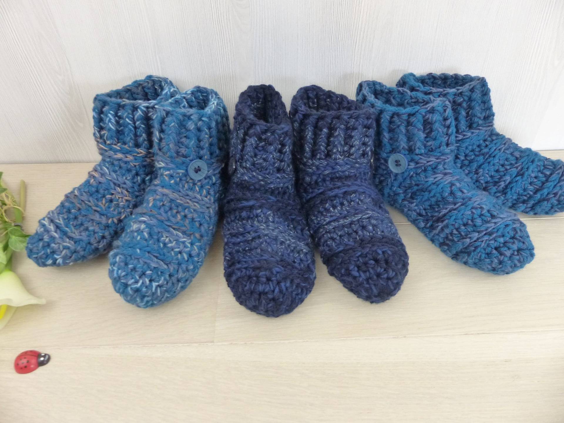 Haussocken Gr. 38/39 "Kuschlix" Hausschuhe/Puschen Gehäkelt, Socken Oder Sofasocken Für Warme Füße von pPekee