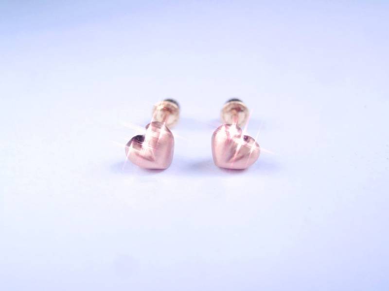 Baby Mini Herz Ohrstecker | 4 Mm Rose 14K von pablovalencia