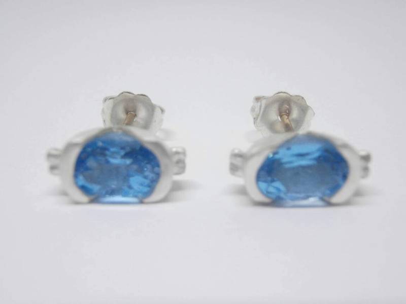 Double Love Blautopas Ohrringe An Sterling Silber von pablovalencia