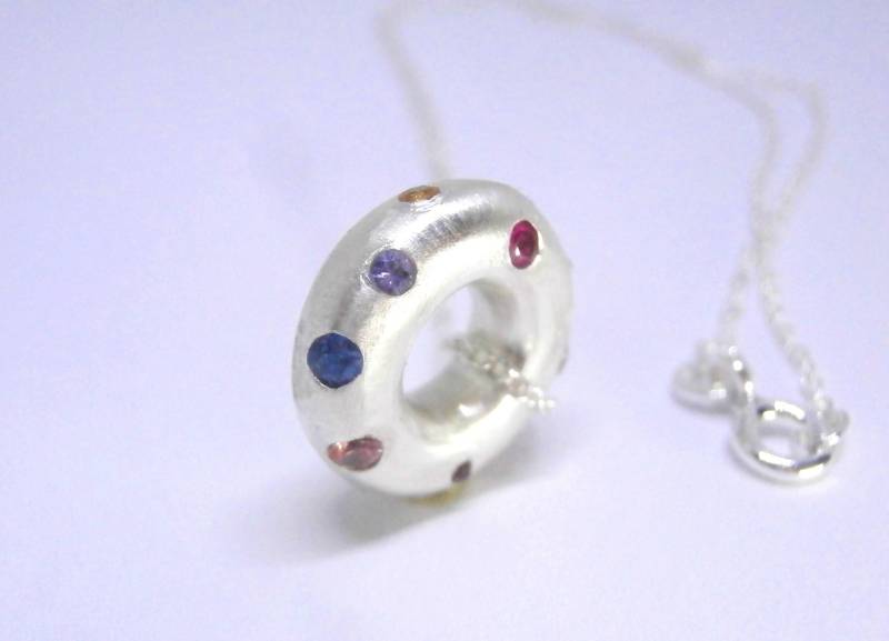 Mini Saphir Tutti Frutti Rondelle 10, 5 Mm Halskette von pablovalencia