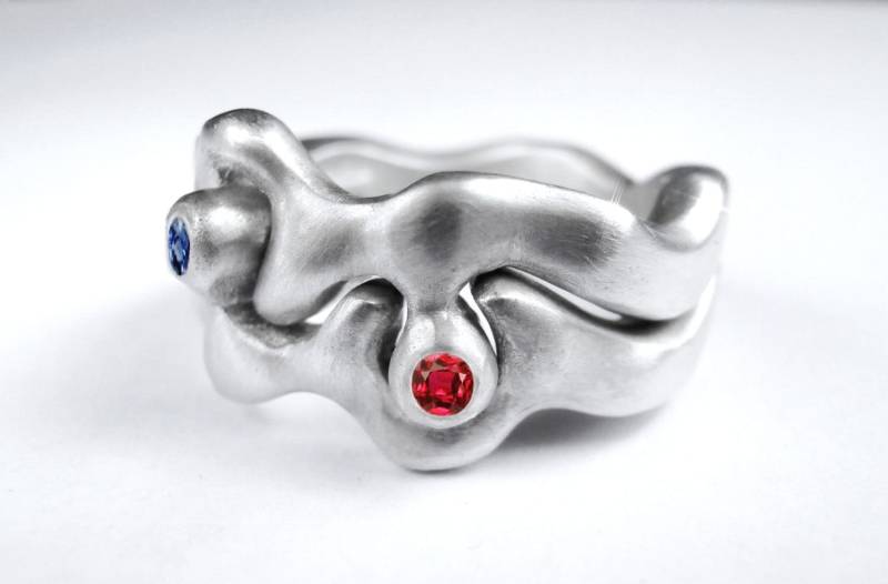 You & I Ringset Aus Rubin Und Saphir von pablovalencia