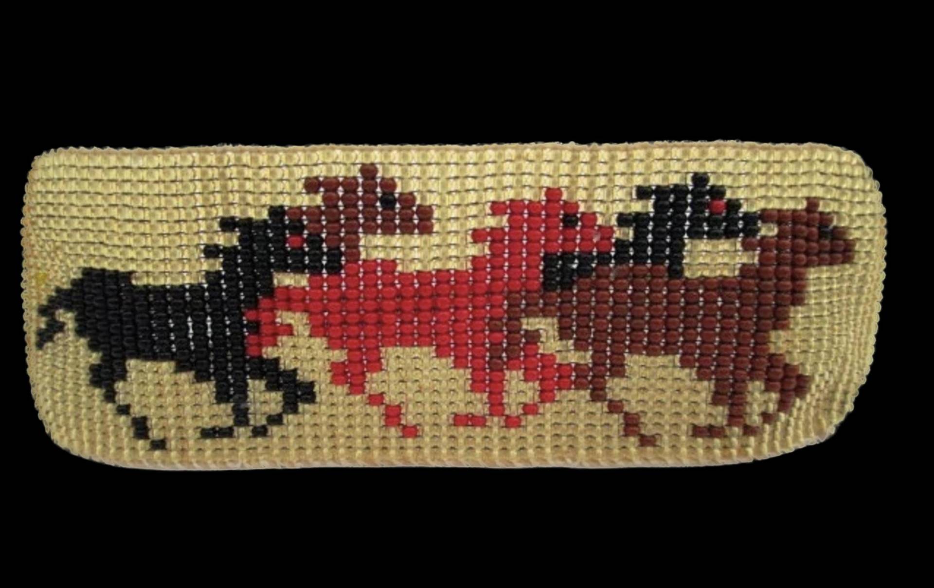 Wilde Laufende Pferde, Schwarz, Rot, Braun Auf Gold, Pferdeliebhaber Perlen Armband Manschette Wilde Laufende Pferde, Schwarz, Rot, Braun Auf Gold, Pferdeliebhaber Perlen Armband Manschette von pachamamanativeart