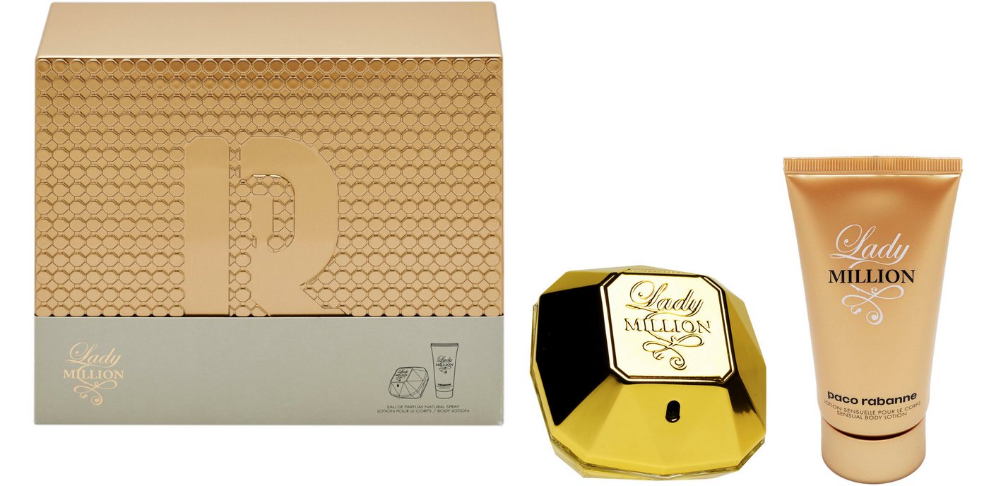 paco rabanne Duft-Set Lady Million, 2-tlg., Parfum, EdP, Frauenduft, Bodylotion von paco rabanne