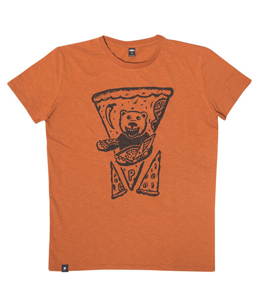 Peppo Pizza Bär - päfjes Männer T-Shirt - Fair gehandelt aus Baumwolle (Bio) Slub - Orange von päfjes