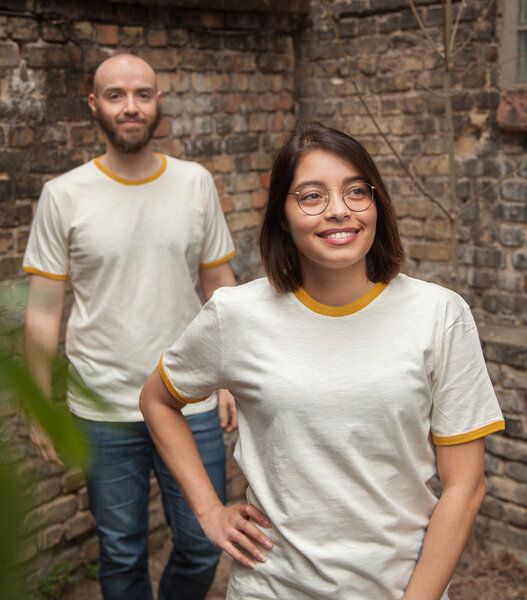päfjes Basic Ringer Unisex T-Shirt - Fair gehandelt aus Baumwolle Slub - Bio von päfjes