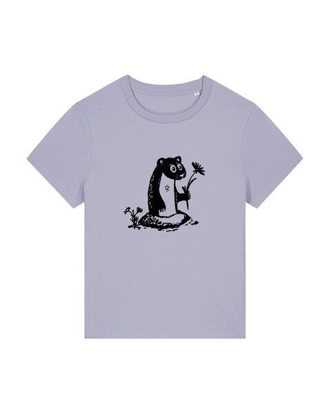 päfjes Erdmännchen mit Blume - Fair Wear Frauen T-Shirt Bio von päfjes