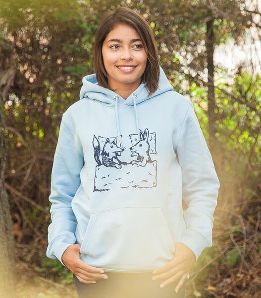 päfjes Fuchs & Hase - Fair Wear Unisex Hoodie - Skyblue von päfjes