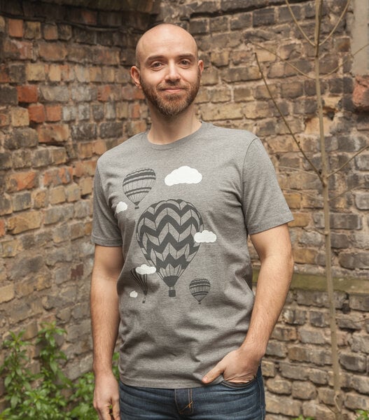 päfjes Heißluftballons & Wolken - Fair Wear Männer T-Shirt - Heather Grey von päfjes