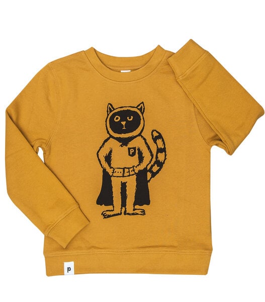 päfjes Karlo Superhelden Kater - Kinder Bio Sweater - Organic Cotton - Gelb von päfjes