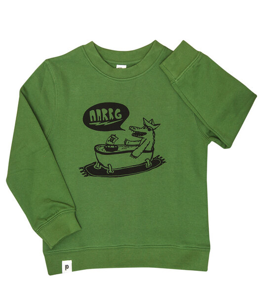 päfjes Kriss Krokodil - Kinder Bio Sweater - Organic Cotton - Grün von päfjes