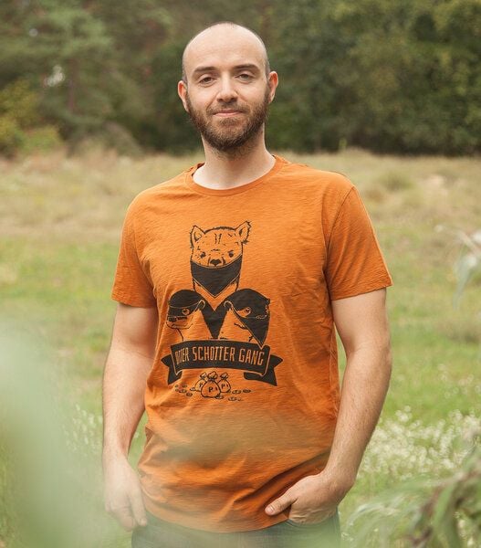 päfjes Otter Schotter Gang - Fair gehandeltes Bio Männer T-Shirt - Slub Orange von päfjes