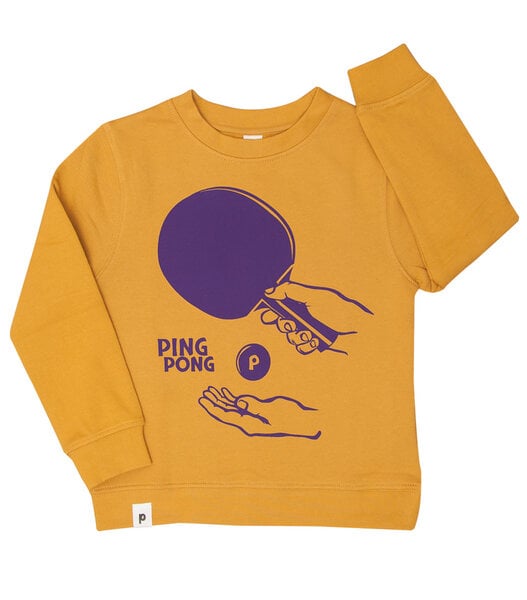 päfjes Ping Pong Tischtennis - Kinder Bio Sweater - Organic Cotton - Gelb von päfjes