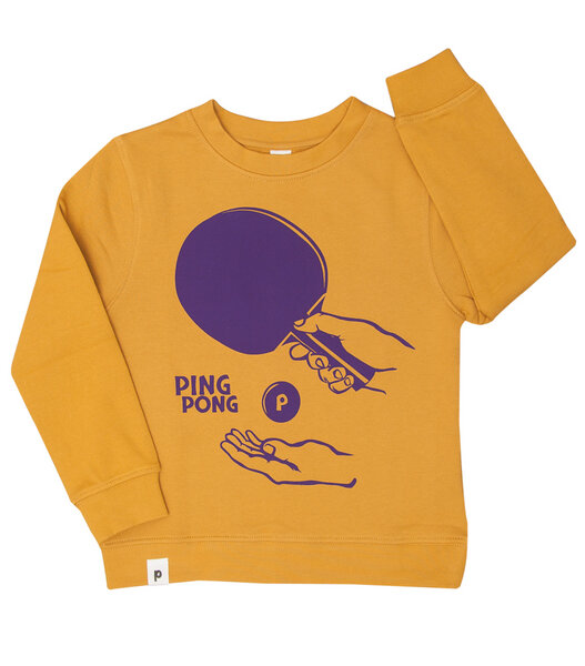 päfjes Ping Pong Tischtennis - Kinder Bio Sweater - Organic Cotton - Gelb von päfjes