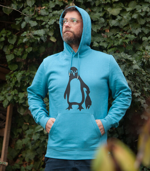 päfjes Pinguin Paul - Fair Wear Bio Unisex Hoodie / Kapuzenpulli - LightAzur von päfjes