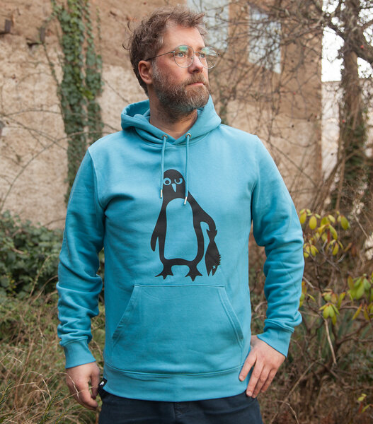 päfjes Pinguin Paul - Fair Wear Bio Unisex Hoodie / Kapuzenpulli - LightAzur von päfjes