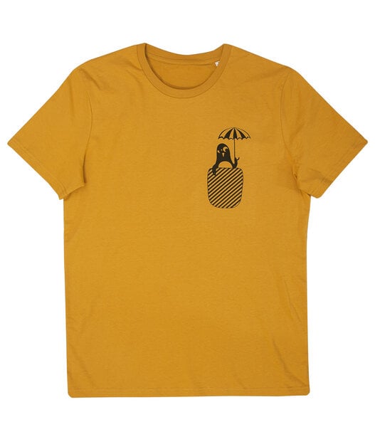 päfjes Pinguin Paul in Brusttasche mit Schirm - Fair Wear Männer Bio T-Shirt von päfjes