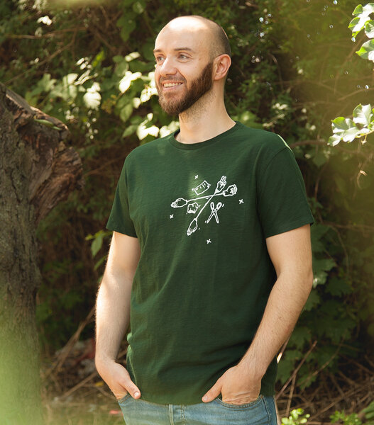 päfjes Schnick Schnack Schnuck - Fair gehandeltes Männer/ Unisex T-Shirt - Slub Darkgreen von päfjes