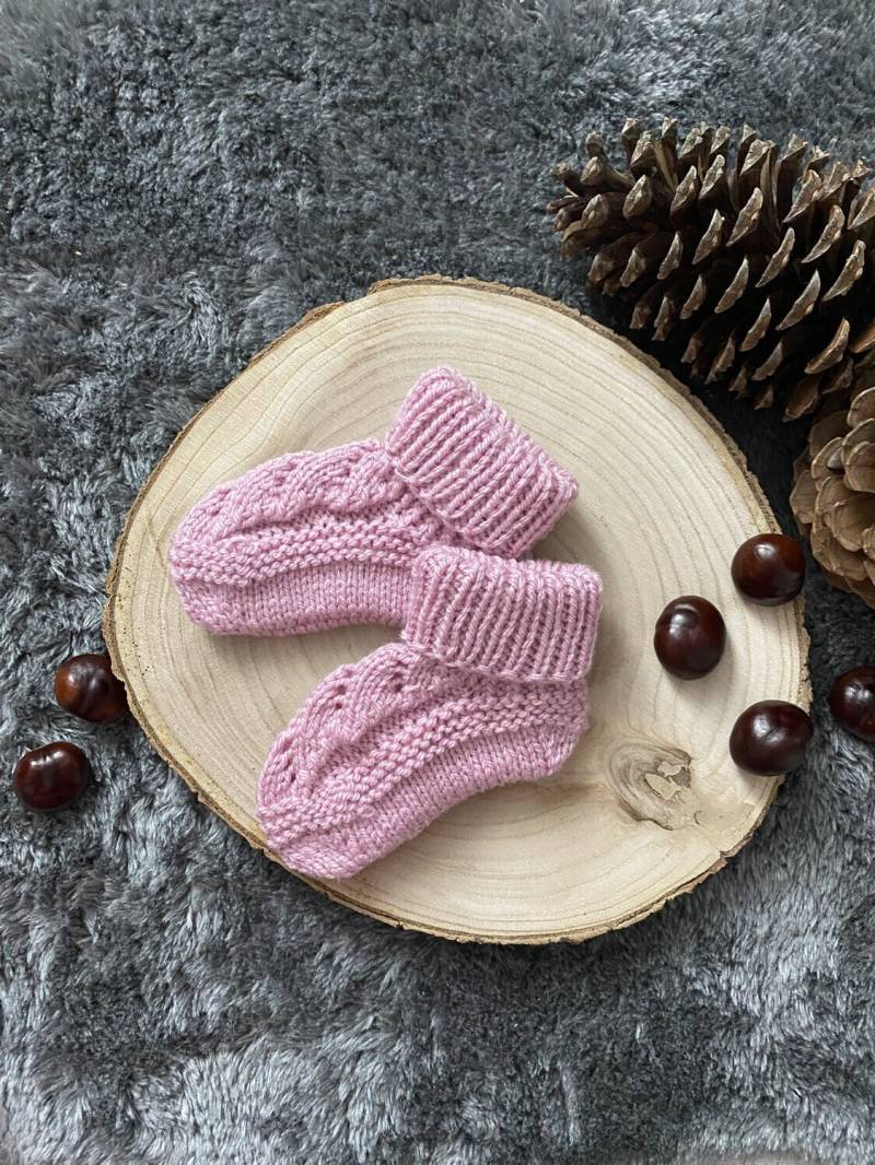 Babysocken | Wintersocken Mit Kleinem Lochmuster Rosa Babysocken | Wintersocken Mit Kleinem Lochmuster Rosa von pagaennaART