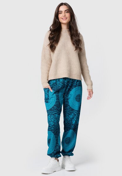 paigh Warme Loungewear Haremshose für Damen aus kuscheliger Bio-Baumwolle in bunten Mustern von paigh