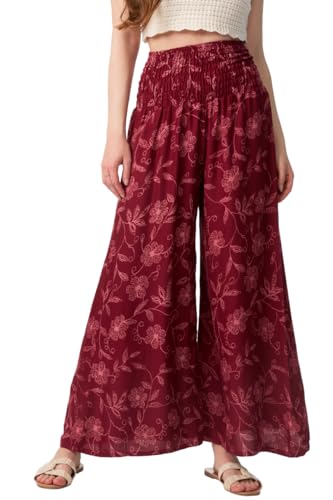 paigh komfortable Palazzo Hose Damen Sommer - weitgeschnittene Damen-Stoffhose mit elastischem, hohen Bund - Moderne, leichte Boho Beach Hose mit Taschen - lockerer Fit in atmender Viskose von paigh