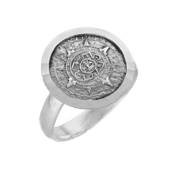 pakilia Silber Ring Aztekenkalender Fair-Trade und handmade von pakilia