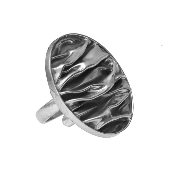 pakilia Silber Ring Wellen oval Fair-Trade und handmade von pakilia