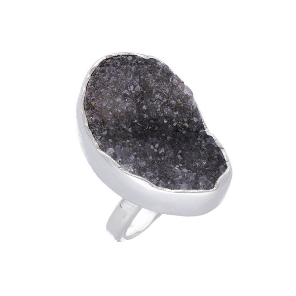 pakilia Silber Ring schwarzer Amethyst Fair-Trade und handmade von pakilia