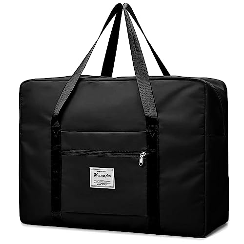 PALAMEA Groß Faltbare Handgepäck 55x40x20, 45L Leichter Reisetasche Handgepäck TUI Airways Lufthansa Reisetasche Koffer Reise Handtaschen Organizer Duffle Bag -schwarz von palamea